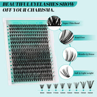 AMZGIRL LASH Lash Extension Kit 320Pcs,DIY Individual Lashes Clusters Kit,Lash Bond And Seal,Lash Remover For Eyelashes Extensions,Lash Applicator Tool For False Eyelash Cluster Kit At Home(40D,D-Mix9-16mm Kit)