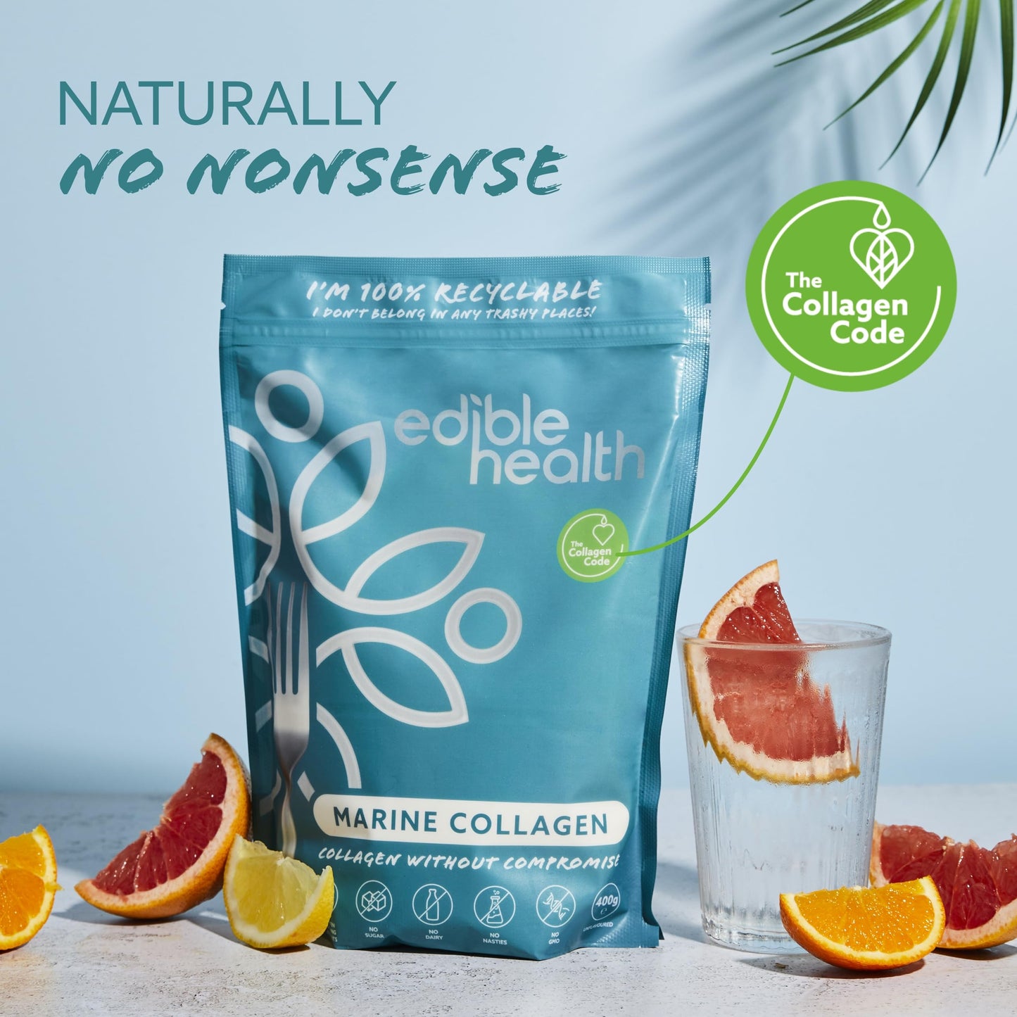 High Protein Marine Collagen Powder, Collagen Supplements Regeneration, Quality Collagen Powder Supplement, Collagen Peptides for Diet & Everyday, Carb Free Marine Collagen, 400g Pouch, 30 Day Supply