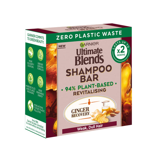 Garnier Ultimate Blends Ginger Recovery Revitalising Shampoo Bar Weak, Dull Hair 60g