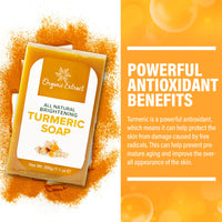 ORGANIC EXTRACT Tumeric Soap - 7.05fl oz / 200g - Skin Brightening Soap Bar - Deeply Moisturizes & Cleanses Skin, Reduces Acne & Dark Spots