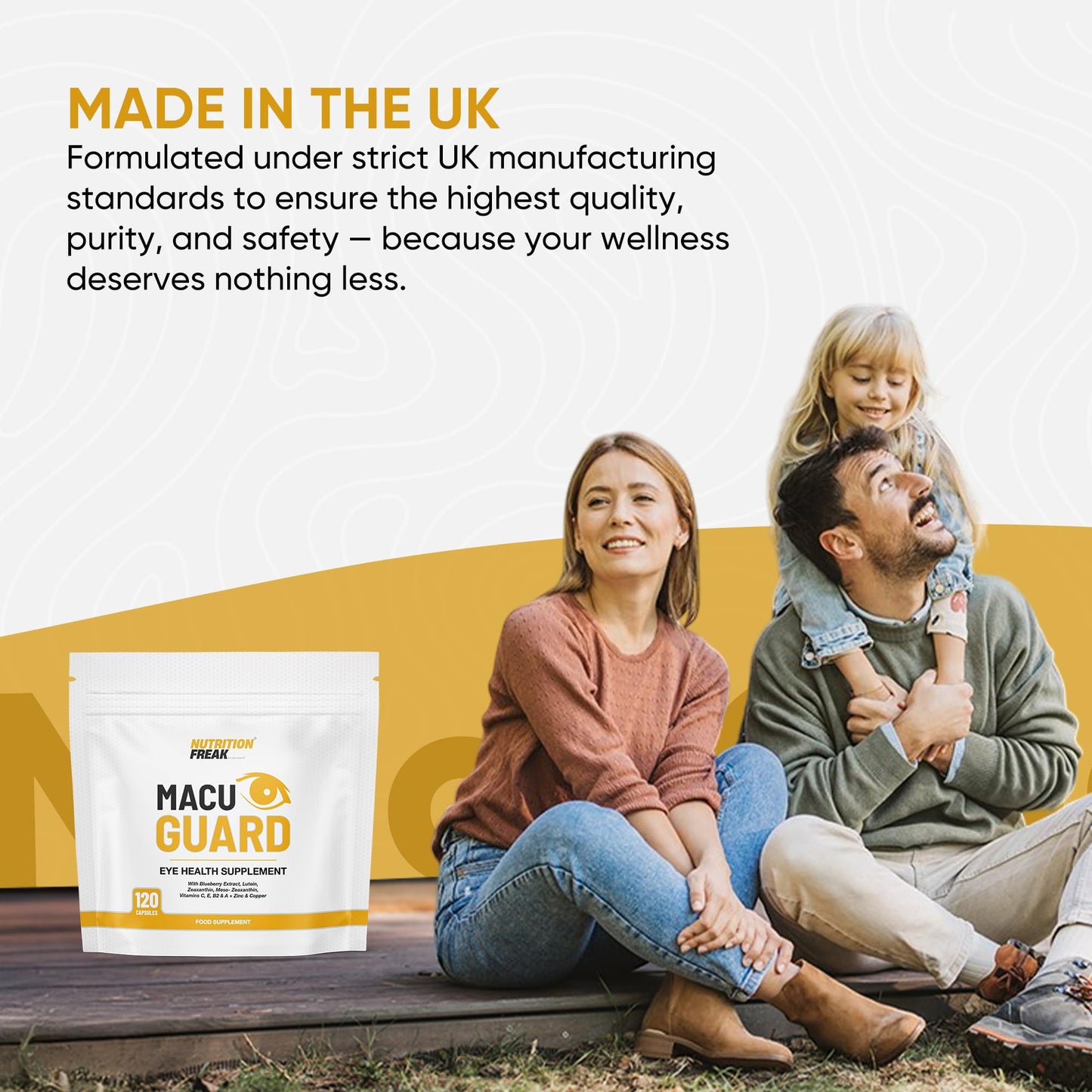 Freak Athletics MacuGuard+ Eye Supplement - 120 Capsules - Zeaxanthin, Meso Zeaxanthin, Lutein, Blueberry Extract Plus Vitamins and Minerals - Premium UK Made