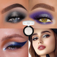 LYNTYAOU White Eyeshadow, Single Glitter Eye Shadow Pallets for Women, Highly Pigmented Long Lasting Metallic Shimmering Baked Eye Shadows Highlighter Powder, Gift for Women & Girls