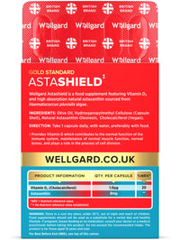 Wellgard Astashield – Highly Bioavailable 8mg Natural Astaxanthin with Vitamin D3