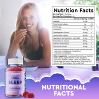 Vitgem Sleeping 60 Gummies for Adults UK - Natural Night Time Support with Magnesium, Ashwagandha & L-Theanine - Non-Drowsy Herbal Sleep Support - Vegan, Sugar Free Berry Flavour (2 Month Supply)