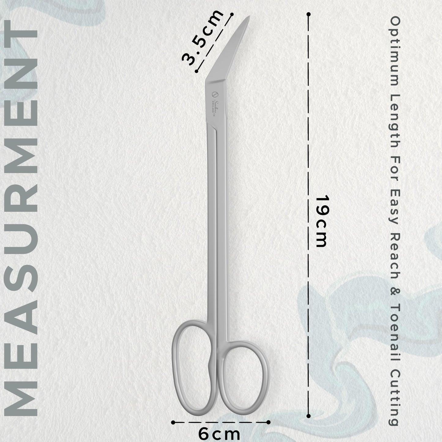 Sandbros Long Handled Toenail Clippers for Thick Nails, 19cm Angled Tip Long Handled Nail Scissors for Toenails, Heavy Duty Long Handled Toenail Scissors for Thick Nails, Podiatry Tools for Elderly, Back Pain