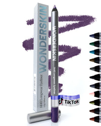 Wonderskin 1440 Longwear Purple Eyeliner Pencil - Waterproof, Sharpenable Eyeliner Pencil and Smudge Proof Deep Purple Eye Liner Pencils (Eggplant)