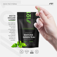 ALPHA01 Organic Matcha Green Tea Extract 1360mg - 180 Vegan Capsules - Boosted with Turmeric, Acerola & Black Pepper – Resealable and Recyclable Pouch by Alpha01