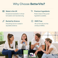 Bettervits Multivitamin, 14 Nutrients with Vitamin D, K2 & Biotin, 60 Caps