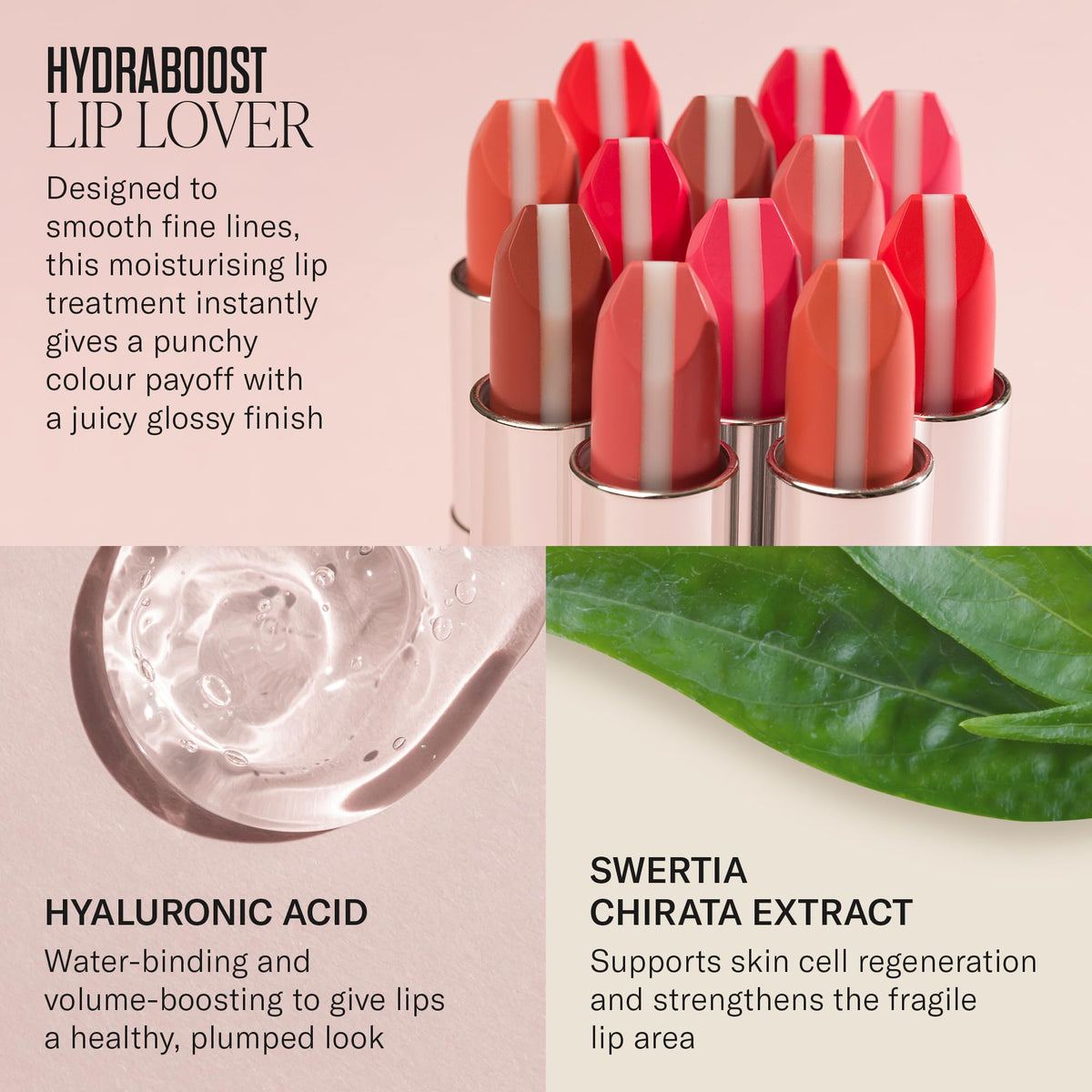 Mii Cosmetics HydraBoost Lip Lover Lipstick, Long Lasting, Packed with Hyaluronic Acid, High Impact Colour, Glossy Luminous Finish, Moisturising Lipstick for Healthy & Plump Lips, Tutti Frutti