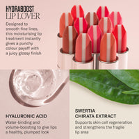 Mii Cosmetics HydraBoost Lip Lover Lipstick, Long Lasting, Packed with Hyaluronic Acid, High Impact Colour, Glossy Luminous Finish, Moisturising Lipstick for Healthy & Plump Lips, Tutti Frutti