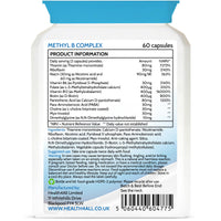 Health4All Methyl B-Complex, 60 Capsules with Methylcobalamin, Methylfolate, DMG & PABA Supplement, Support Stress, Energy, Methylation, Aid Nervous & Physiological Function | Made in UK (not Tablet)