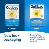 OptiBac Optibac Probiotics Every Day - Vegan Digestive Probiotic Supplement - Most Trusted & Recommended Brand - Lactobacillus & Bifidobacterium - 60 Capsules
