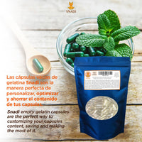 Snadi - Empty Gelatin Capsules Size 5 | 1000 Pieces | Pharmaceutical Grade Quality | Perfect for Vitamin and Supplement Fillings | 100% Recyclable Packaging, Gelatin Capsules.