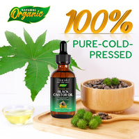 NBXINSLF 2Pack Jamaican Black Castor Oil for Hair Growth,Thicker Eyelashes & Eyebrows,Organic Castor Oil for Face,Body & Skin,100% Pure Cold Pressed Black Castor Oil,Hair Nourishing Oil