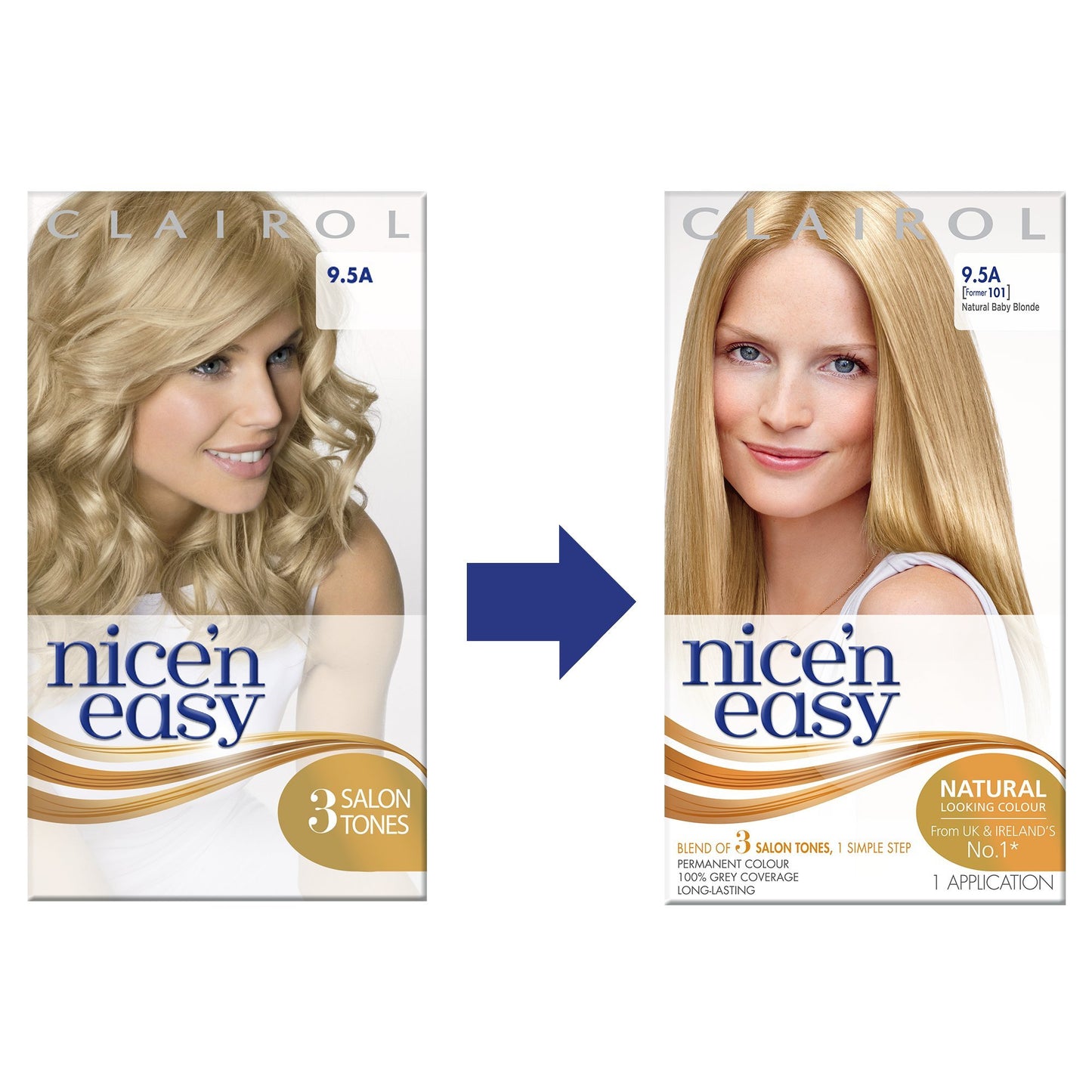 Clairol Nice'n Easy Permanent Hair Dye 101/9.5A Natural Baby Blonde
