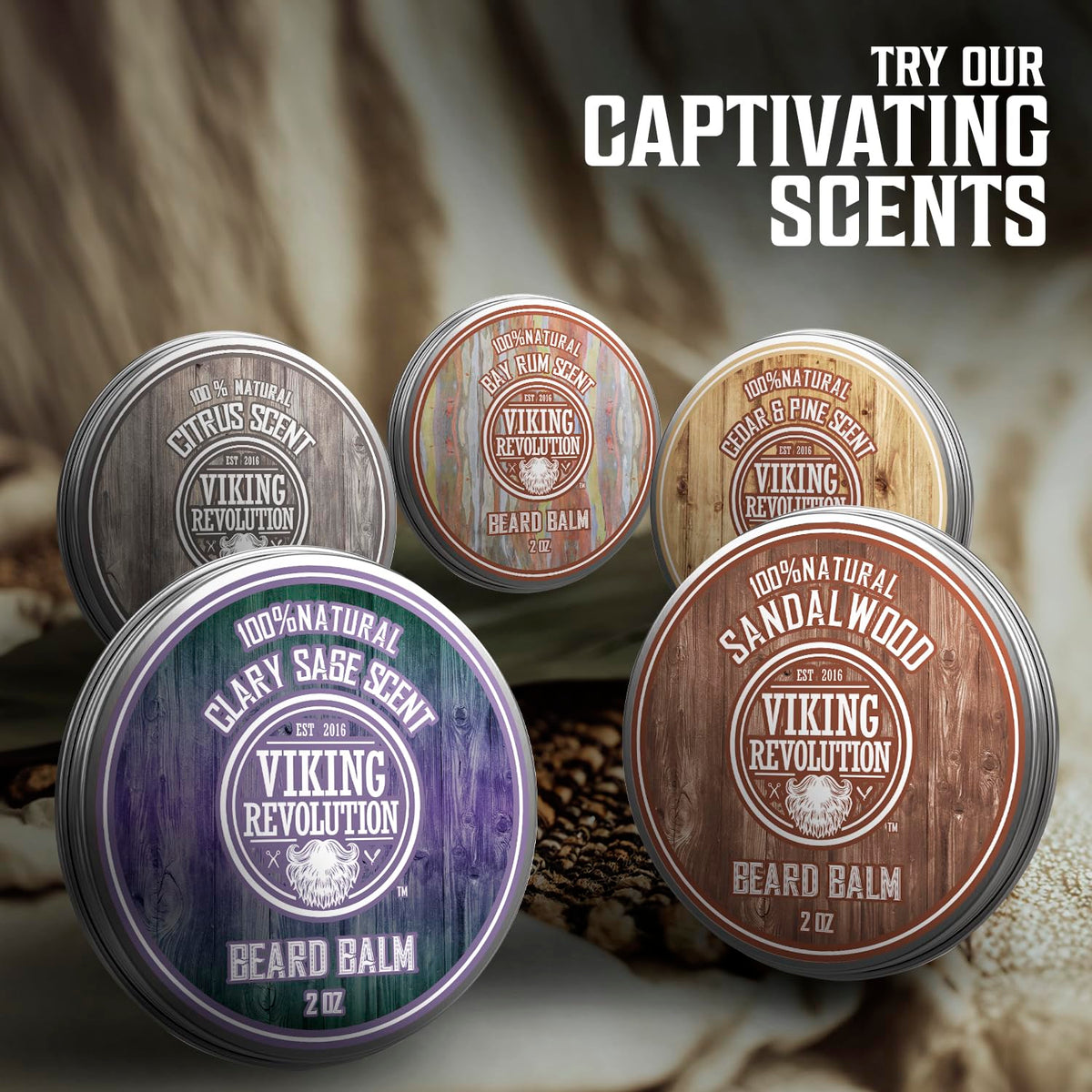 VIKING REVOLUTION Viking Revolution - Beard Balm - Natural Beard Balm For Men With Argan & Jojoba Oils- Styles, Strengthens & Softens - Beard Wax - Gifts For Men - Citrus - 57 g