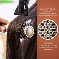 AIMIKE Round Hair Brush, Nano Thermal Ceramic & Ionic Tech Round Brush, Blow Dry Hair Brush with Boar Bristles, Barrel Brush for Styling, Curling, Add Volume & Shine (2.9 inch, Barrel 1.7 inch)