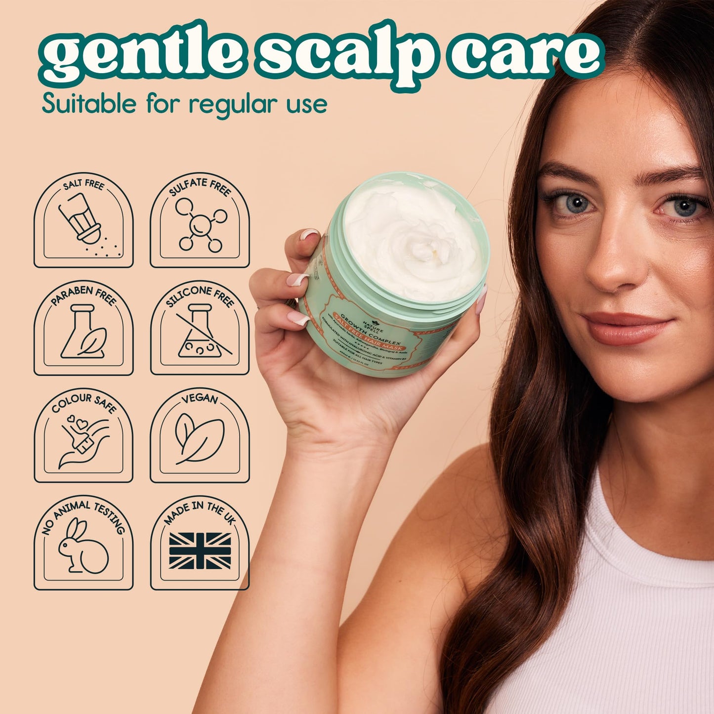 Nature Spell Growth Complex Hair Mask, Sulphate Free, Vegan, 400ml