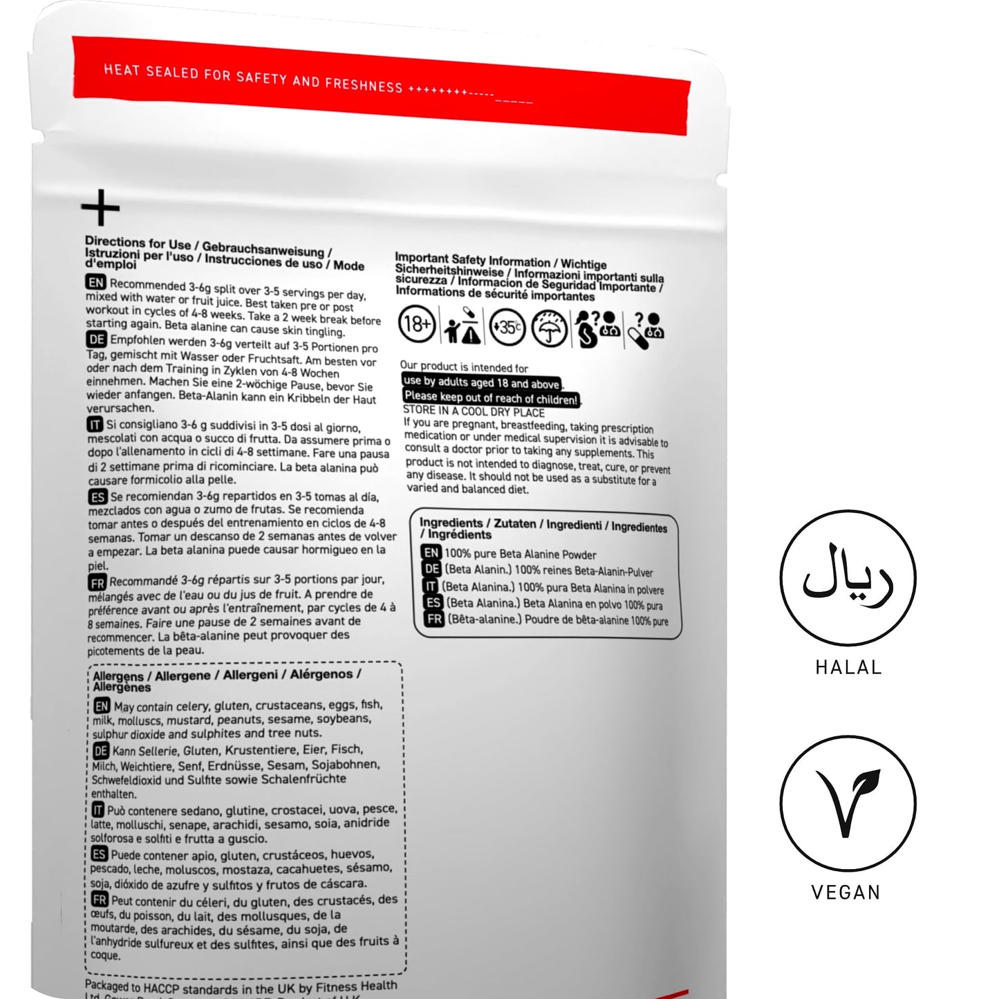 Rapid Strength Beta Alanine Powder - Premium Beta Alanine Supplement for Strength and Endurance - Amino Acid Supplement - Suitable for Men and Women - UK Made
