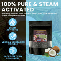 FoodPURA 100% Natural 365 High Strength Coconut Activated Charcoal Capsules not Tablets 1500mg Digestive Support Reduces Bloating & Flatulence After Eating Vegan(365)