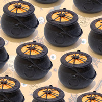 Elegance Natural Skin Care Happy Halloween Spooky Orange Spider Scary Witches Bubbling Cauldron Bath Bomb Fizzer. Handmade in UK. Horror Bubbling Bathbomb Bath Fun