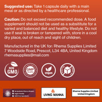 Vitamin B1 Thiamine HCl Capsules | 500mg of B1 Thiamine per Capsule | 120 Vegan Capsules | Living Manna