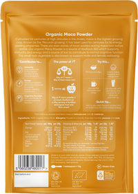 Naturya Organic Maca Powder - High Altitude Peruvian Superfood, Rich in Riboflavin and Iron, Supports Energy and Immunity, Sweet Malty Flavor, Gluten-Free, Vegan, Kosher - 300g