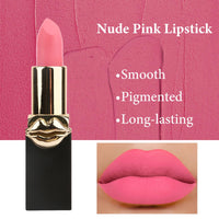 LYNTYAOU Light Pink Matte Lip Stick, Bright Pink Lipstick for Women, Long Lasting, Hot Color Smooth Full-Coverage Moisturizing Lipsticks, Waterproof Non-Sticky Tinted Lip Balm for Girls & Lady