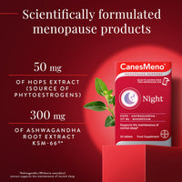 CanesMeno Menopause Support Night 30 Tablets, containing Hops, Ashwagandha, Vitamin B6 and Magnesium