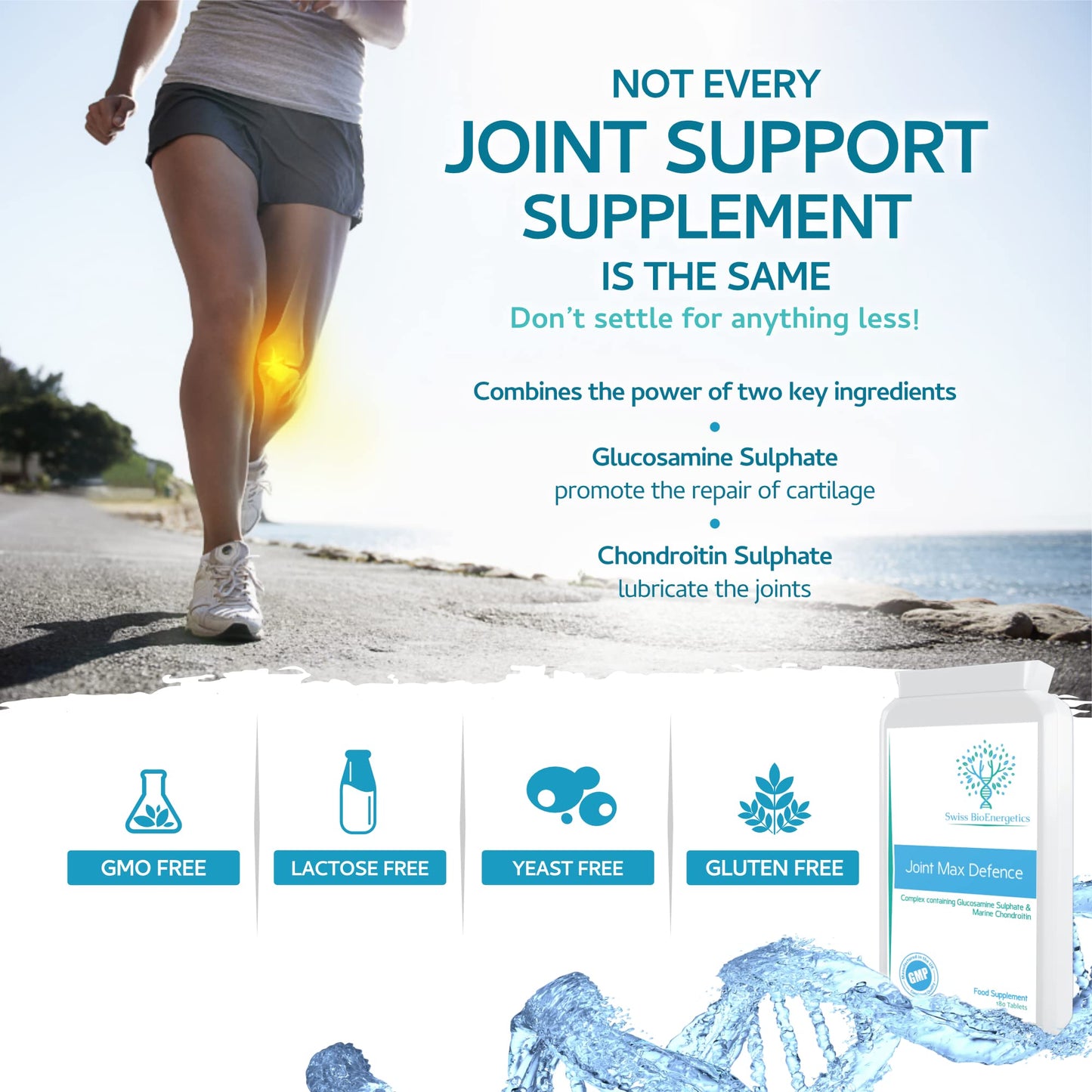 Joint Max Defence - 900mg,180 Tablets of Glucosamine Sulphate & Chondroitin Sulphate – A Perfectly Balanced Super Strength Complex -Glucosamine Chondrotin Complex with Vitamin C - UK Manufactured