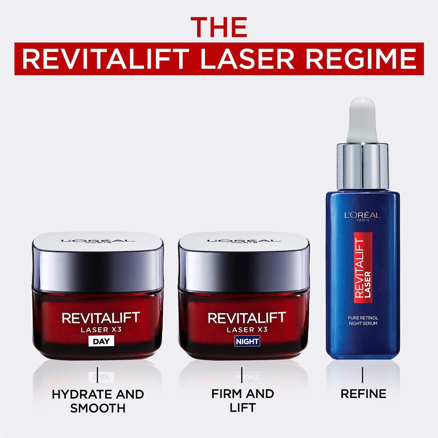L'Oreal Paris Revitalift Laser Face Moisturiser, X3 Triple Action Anti-Ageing Night Cream With Pro Retinol, Hyaluronic Acid and Vitamin C- 50 ml