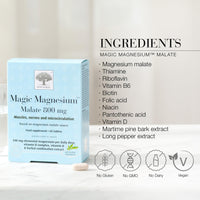 New Nordic Ltd New Nordic Magic Magnesium Malate - 800 mg Extra Strength - Vitamin B Complex & Vitamin D - Muscle & Sleep Support for Women & Men - 60 Tablets
