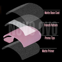 NOVO OVO Ombre French Tip Press on Toe Nail Tips, Sharp Square Pre-Designed Soft Gel False Toenail Extension, BERRY PINK Pre-applied Tip Primer & Base Coat, Full Cover Acrylic DIY x 15 Sizes 240 pcs