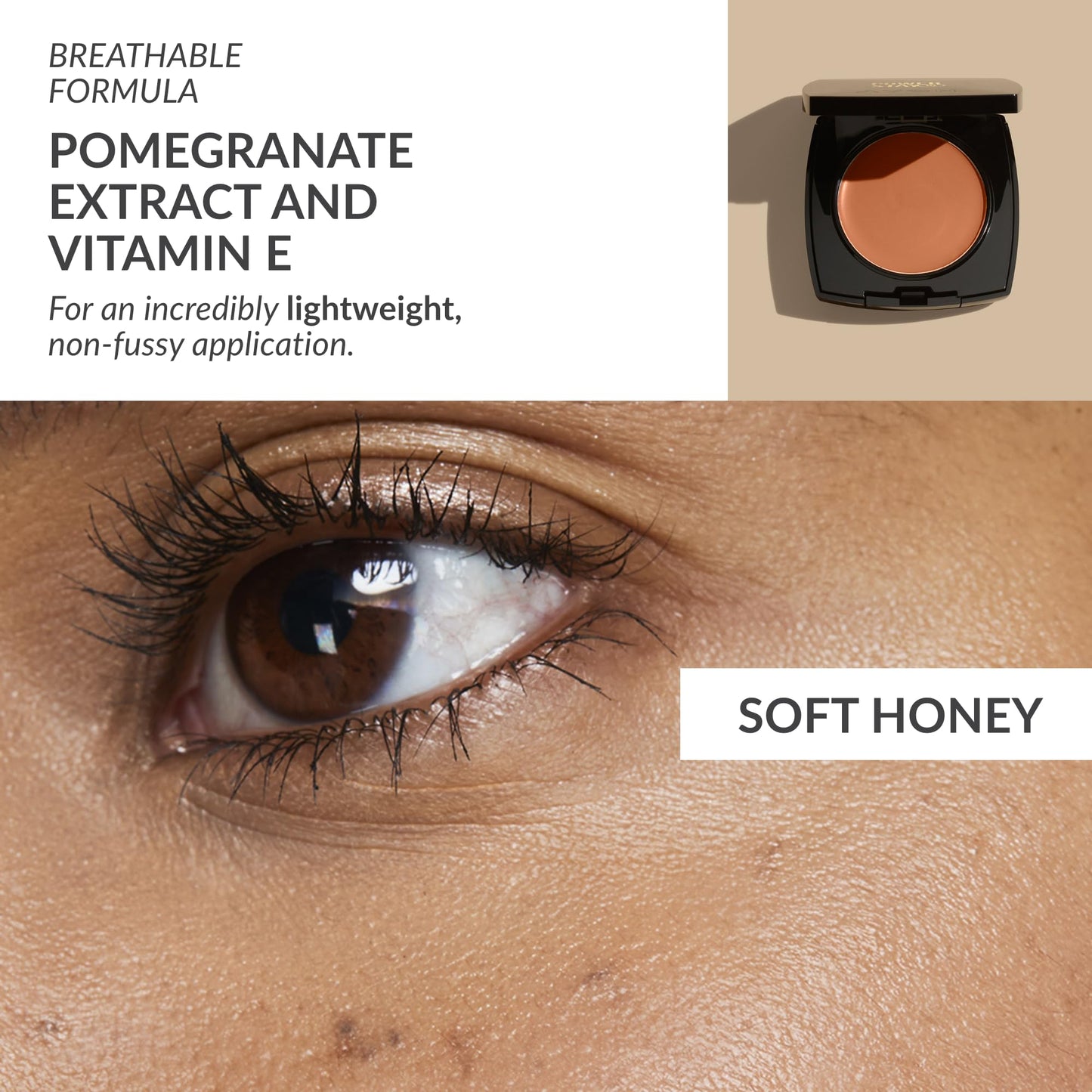 AVON Avon Cream To Powder 3-in-1 Foundation, Concealer and Powder, Long Lasting Foundation Compact, Natural Looking Base that Lasts, SPF 15, 345N, Soft Honey