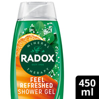 Radox Mineral Therapy Feel Refreshed body wash shower gel with a eucalyptus & citrus fragrance for a refreshing shower experience 450 ml