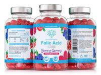 swiss bioenergetics Folic Acid Gummies - 400μg, 120 Natural Berry Flavoured & Vegan Gummies - High Strength Vitamin B9 Folic Acid Pregnancy Support Prenatal Vitamin - No Artificial Sweeteners or Flavours – UK Made