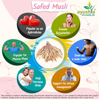 Ayushya Safed Musli Capsule , 60 Capsules, Natural