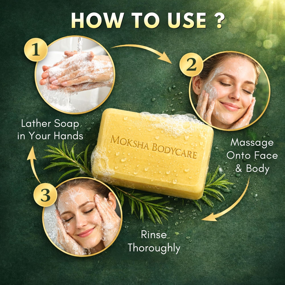 Moksha Tea Tree Acne Soap Bar Face & Body- Acne Blemish Spots Blackheads Cleanser