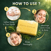 Moksha Tea Tree Acne Soap Bar Face & Body- Acne Blemish Spots Blackheads Cleanser