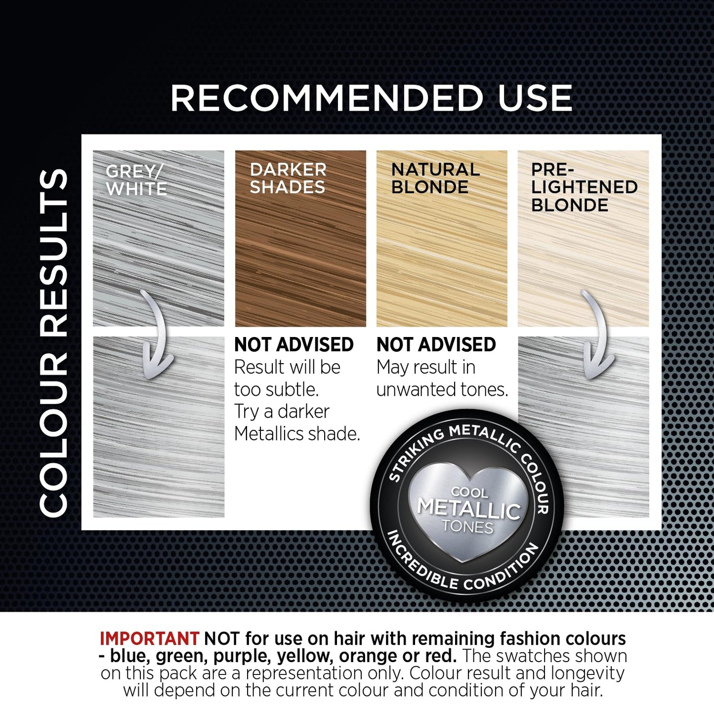 Colour Freedom Metallic Silver Blonde Permanent Hair Dye with PurePlex. Ultra Glossy Conditioning Hair Colour. 100% grey coverage. By Knight & Wilson.