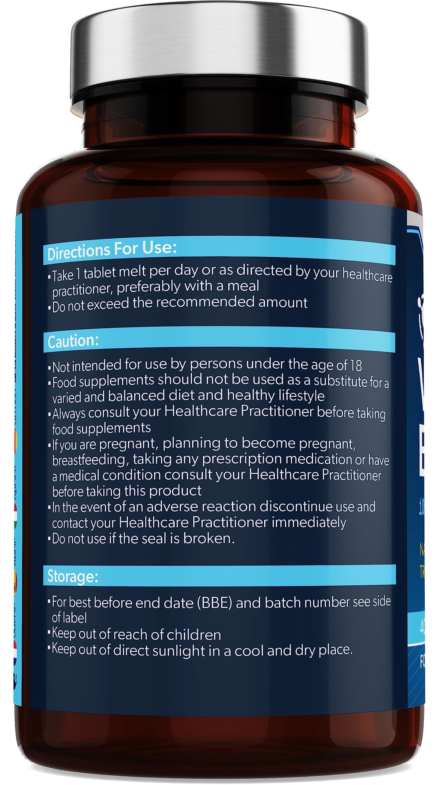 ARC) HEALTH+NUTRITION WWW.ARCHEALTHNUTRITION.CO.UK Vitamin B12 1000mcg - 400 Tablets - Melts on Tongue - Sugar Free Tropical Berry Flavour Chewable - Methylcobalamin Supplements - Made in UK