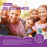 JOLLY JELLY Biotin Tapioca Fruity Gummies - 10,000mcg - Potent Formula for Hair Skin and Nails, Made with Organic Tapioca, Grape Flavour - Kosher, Halal, Non GMO - 60 Vegan Gummies.