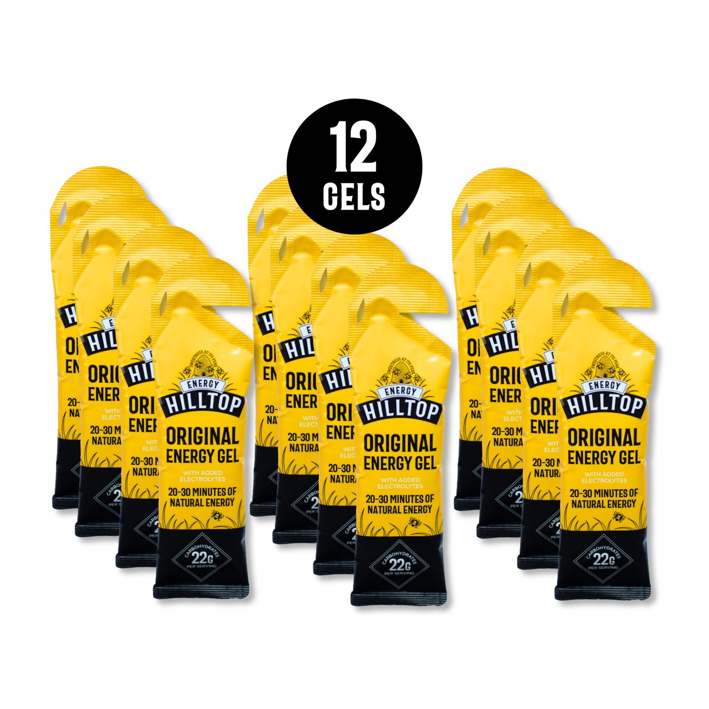 Hilltop Honey Hilltop Energy Gels - Natural Honey Energy Gel - Original - 12x30g