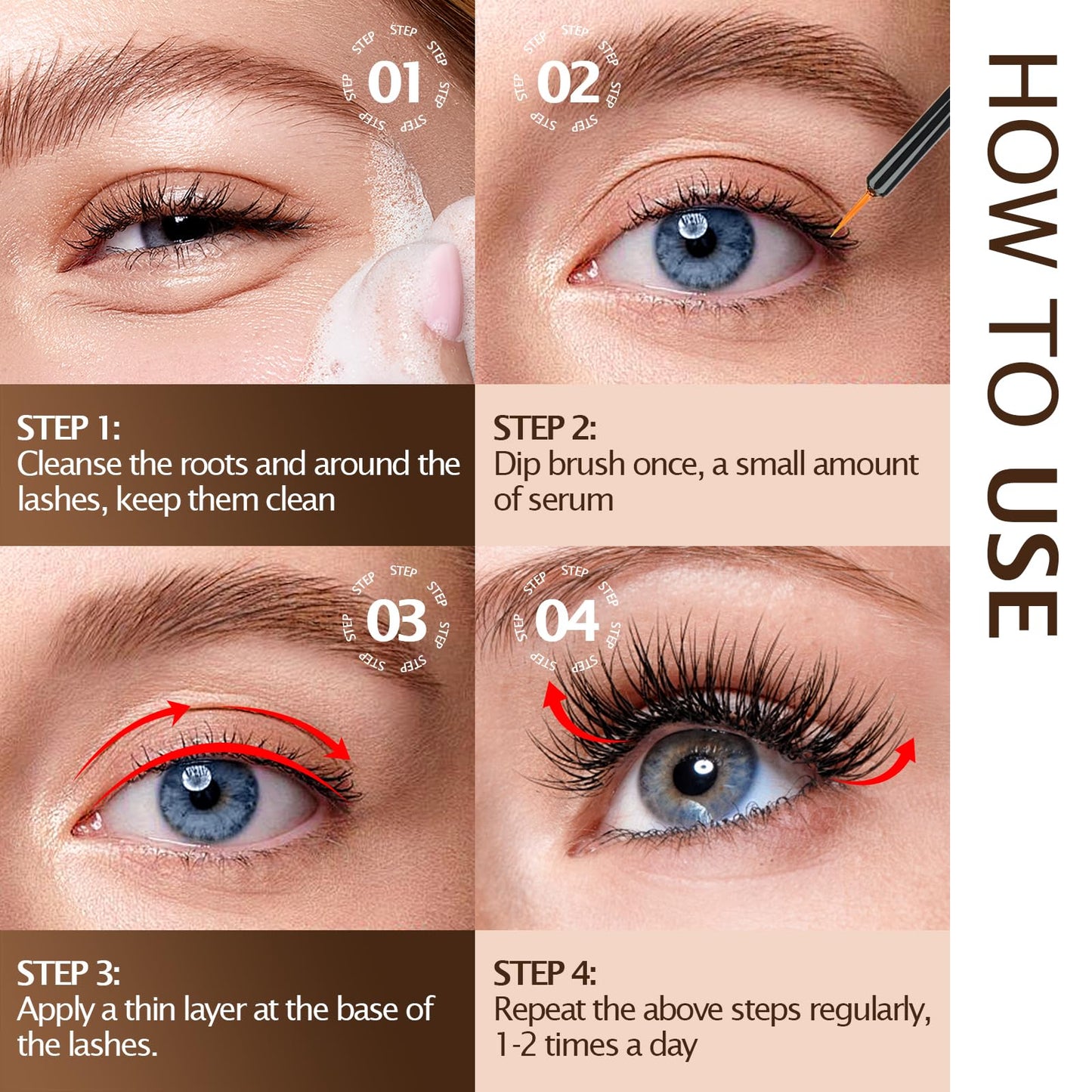 ACTROL Eyelash Growth Serum Safe Natural Peptides and Biotin, Lash Slim Thickening Vegan 5ML
