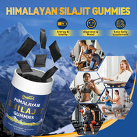 Deepure Pure Himalayan Shilajit Gold Gummies - Vegan Formula with Fulvic Acid and 85+ Trace Minerals for Vitality and Energy Support (60 Individually Wrapped Gummies)
