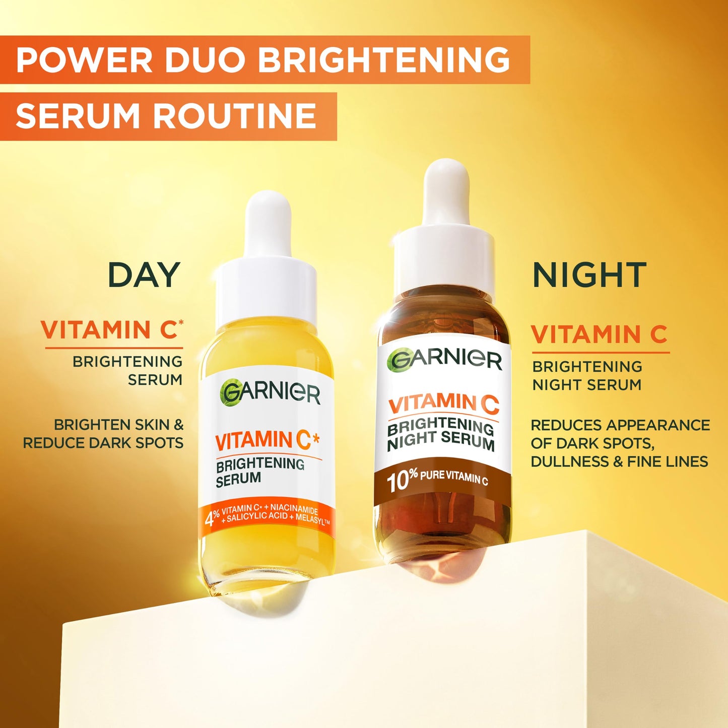 Garnier Vitamin C* Day & Night Face Serum Gift Set, 2x 30ml Serums