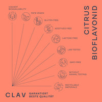 Citrus Bioflavonoids Complex with Diosmin Hesperidin and Naringin - Flavonoids Supplement Made from Bitter Orange and Grapefruit Extract - Circulation Booster - 60 Capsules - Made in Germany