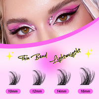 PURELEOR Cluster Lashes Kit Including Bond and Seal DIY Individual Eyelashes Extensions Set