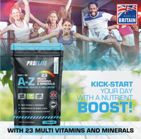 Multivitamins & Minerals - 365 Vegan Tablets - One a Day 100% RDA - 23 Essential Vitamins & Minerals in A-Z Multivitamin Tablet - Made in The UK by PROELITE