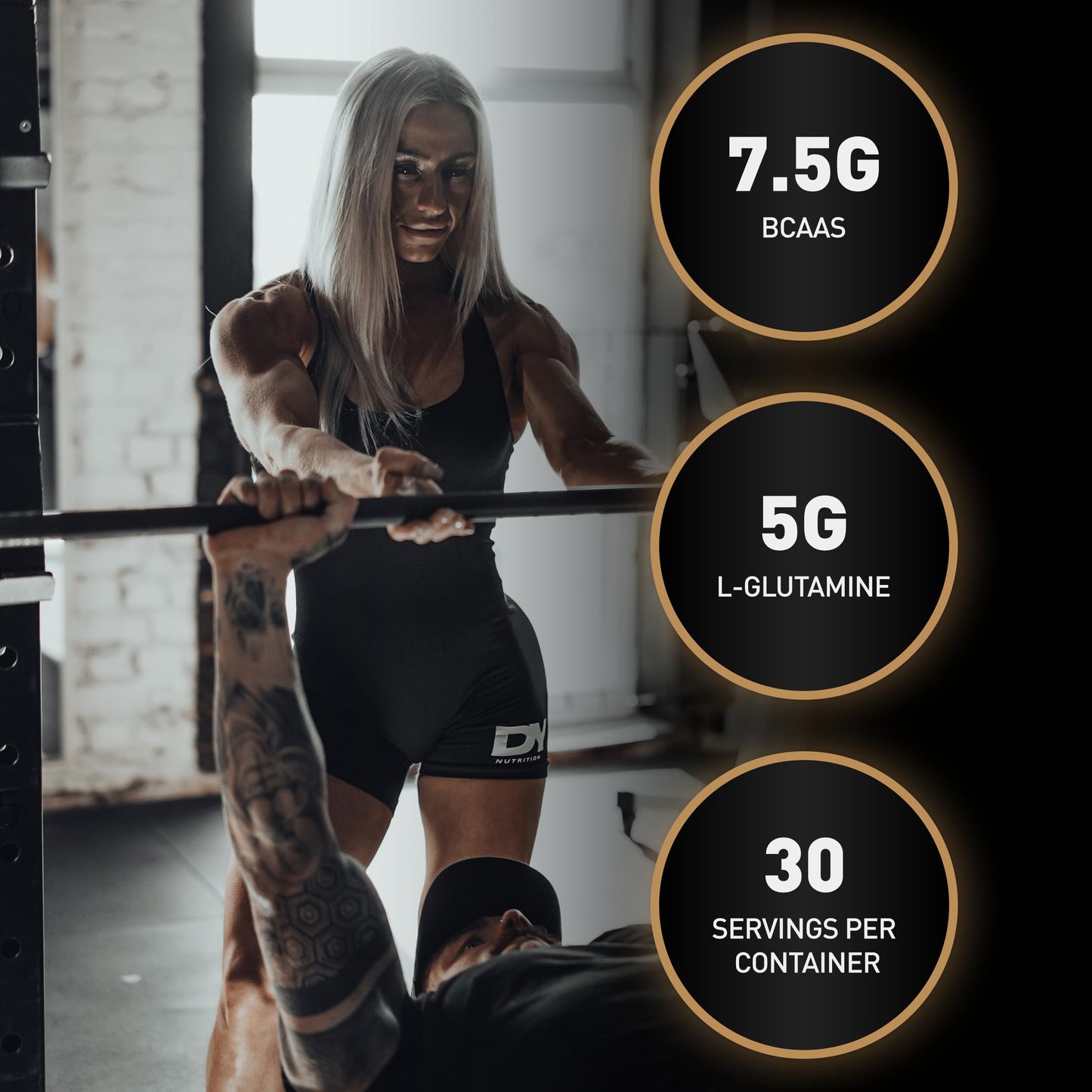 DY Nutrition HIT BCAA 4:1:1 + Glutamine, 450g, 30 Servings (Cherry Flavour) Branch Chain Amino Acid Powder Drink for Optimal Pump & Performance | Pre & Intra Workout Supplement
